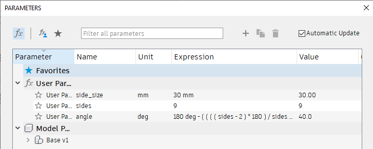 path to acess parameters